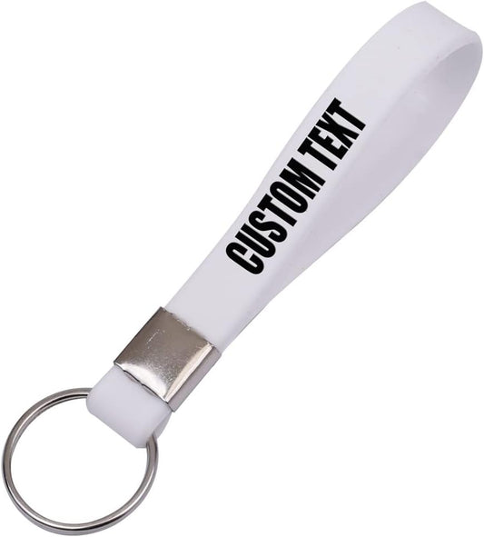50 Custom Keychains Silicone Personalized Keyrings Customized Bulk for Events, Awareness, Motivation Customizable