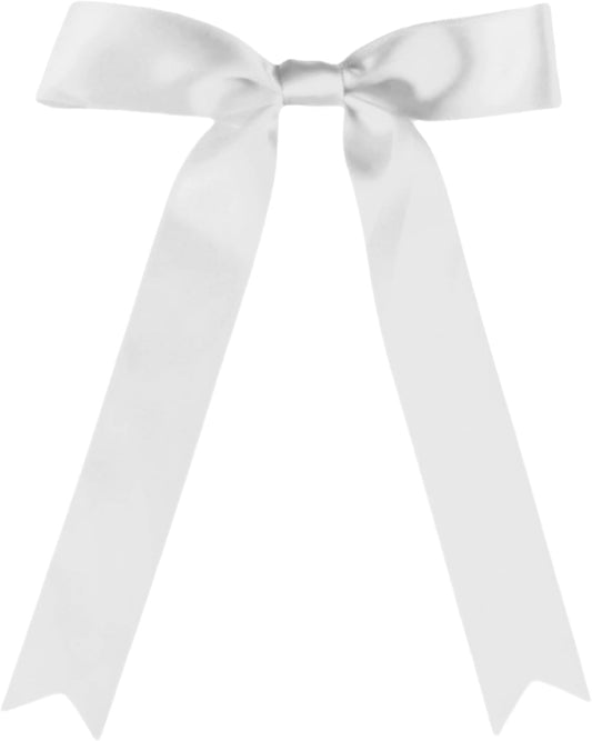 30 Pcs White Satin Bows 6 X 10 Inch Premade Bows with Twist Tie for Wedding Florist Decor, Cake Pops,Christmas Tree & Gift Wrapping(White)
