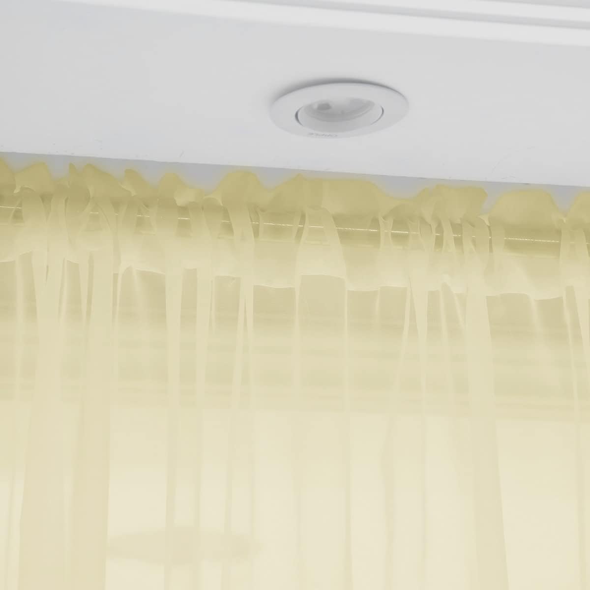 Window Light Yellow Sheer Curtains 120 Inches Long 2 Panels Sheer Curtain Basic Rod Pocket Panel for Bedroom Children Living Room Yard Kitchen (Light Yellow, 52" W x 120" L | 2 pcs)