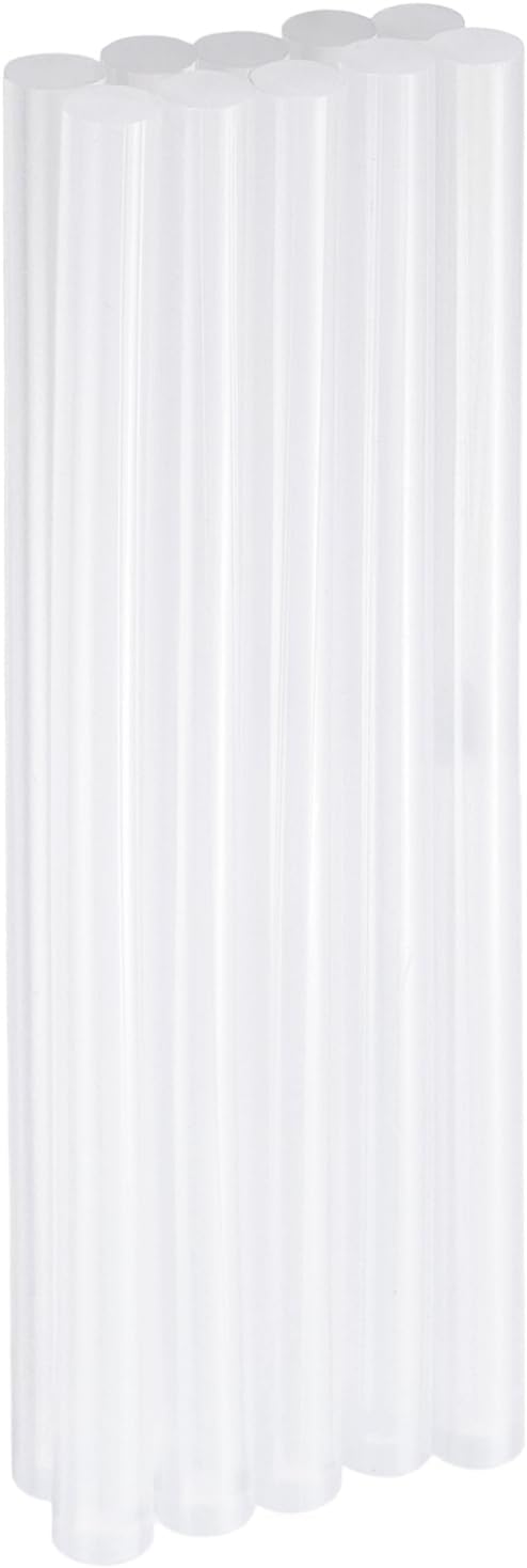 HARFINGTON 10pcs Hot Glue Sticks 0.43" Dia x 7.48" Long EVA Mini Hot Melt Adhesive Glue Stick for Hot Melt Gun Wood Plastic Glass Flowers Fabrics Foam, Clear