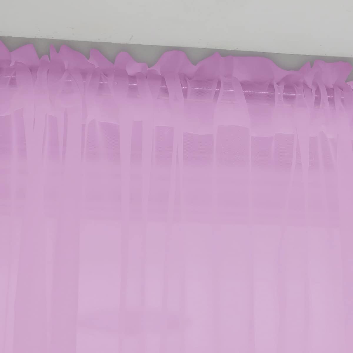 Window Pink Sheer Curtains 120 Inches Long 2 Panels Sheer Curtain Basic Rod Pocket Panel for Bedroom Children Living Room Yard Kitchen (Pink, 52" W x 120" L | 2 pcs)