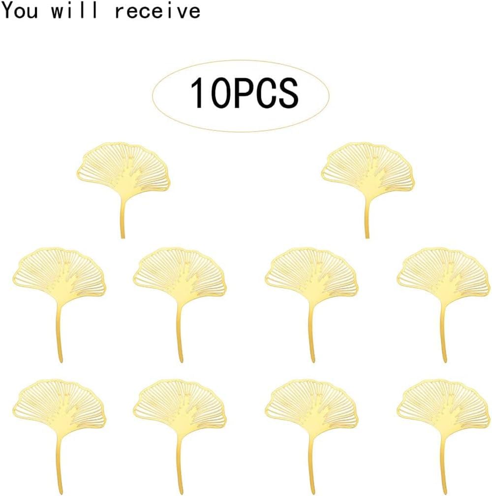 10PCS Acrylic Gold Ginkgo leaf Cake Topper Cake Decoration Baking Accessories Party Supplies Cake Decorating Tools
