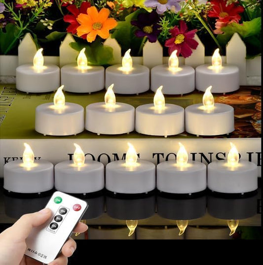Tea Light Candles with Remote Control,Flickering Flameless LED Candle,Long Lasting 400+Hours,Battery Operated with Timer for Home Decoration Seasonal &Festival Celebration WarmWhite (5pcs)