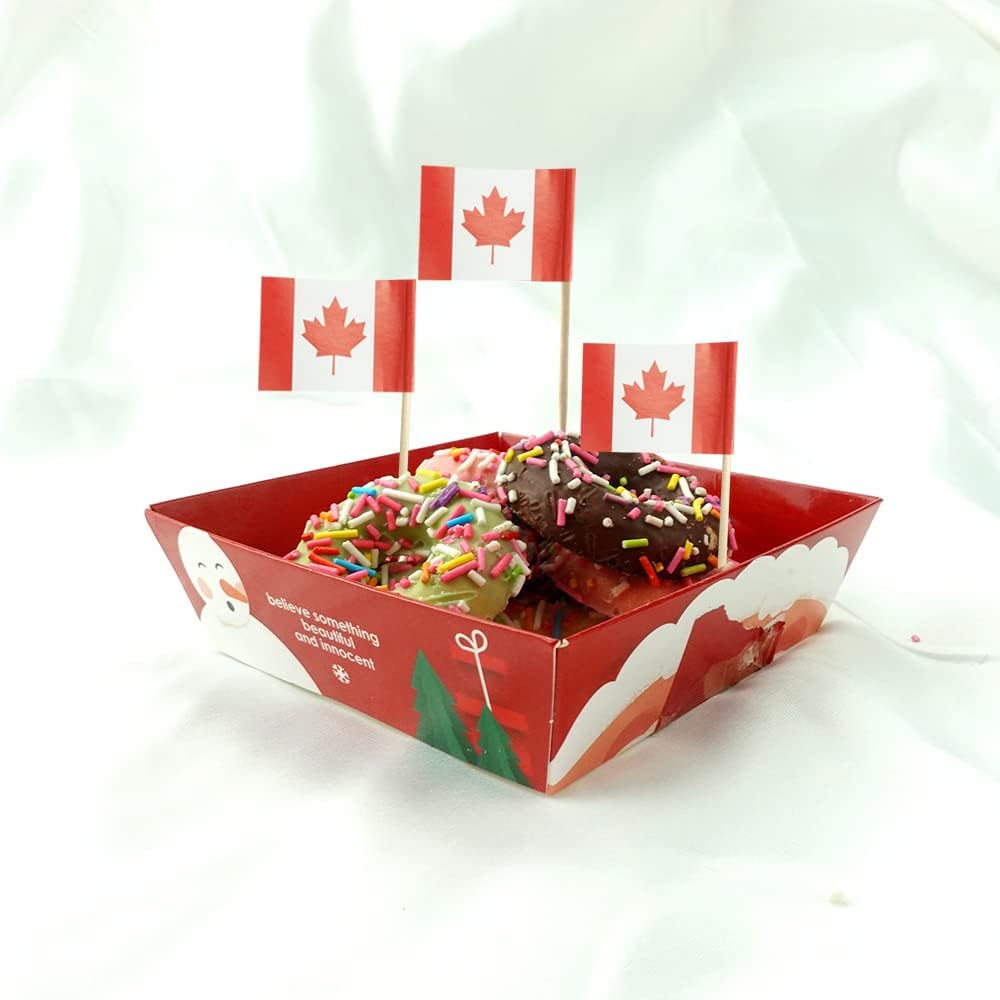 Canada Flag Canadian Flag, Small Mini Canada Toothpick Flags for Food, Cupcakes, Cocktails, Appetizers, Bar Party Decorations
