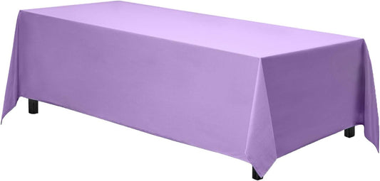 Gee Di Moda Rectangle Tablecloth - 70 x 120 Inch Lavender Table Cloth for 6 or 8 Foot Rectangle Table - Heavy Duty Washable Fabric - for Buffet Table, Holiday Party, Dinner, Wedding & Baby Shower