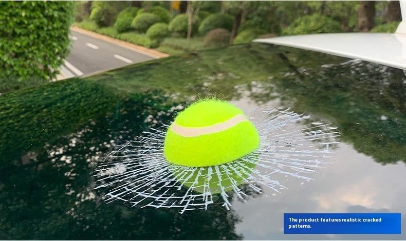 Car 3D elf Ball car Sticker, car Window Funny Creative Decorative Sticker(18cmx18cmx3cm) (Green Tennis)