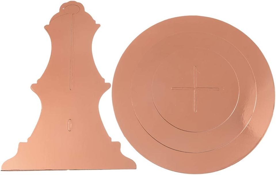 3-Tier Cupcake Stand, Rose Gold Cardboard Cake Stand holder, Tiered DIY Cupcake Stand Tower for Dessert Table Displays, Birthday Theme Party Favors Decoration, Floral Tea Party, 12" W x 12.8" H