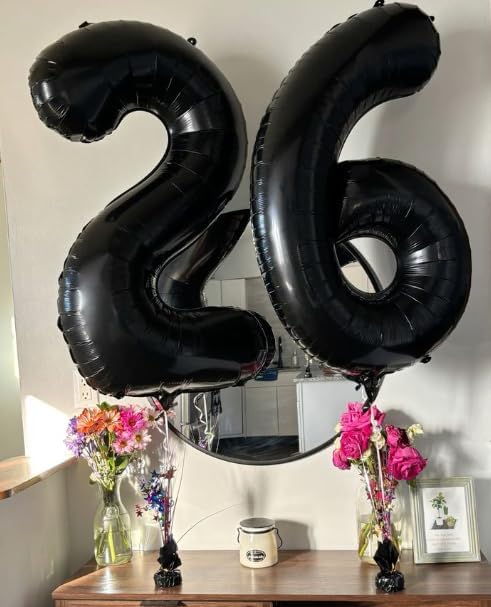Black Number 15 Balloon, 40 Inch, Birthday Party Decorations, Anniversary & Graduation Supplies