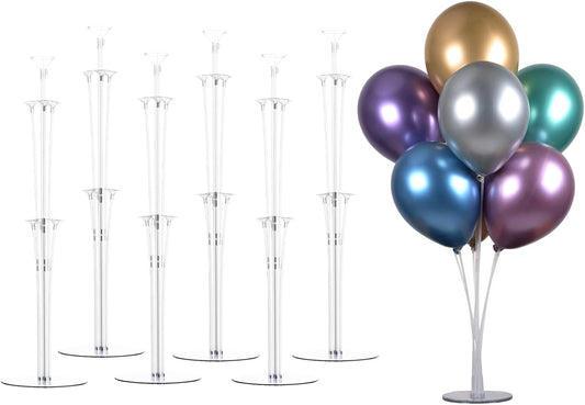 LANGXUN 28" Height Table Balloon Stand Kit for Birthday Party Wedding Decorations, Balloons Arch Kit for Graduation Party and Christmas Balloon Decorations (6 Pack)