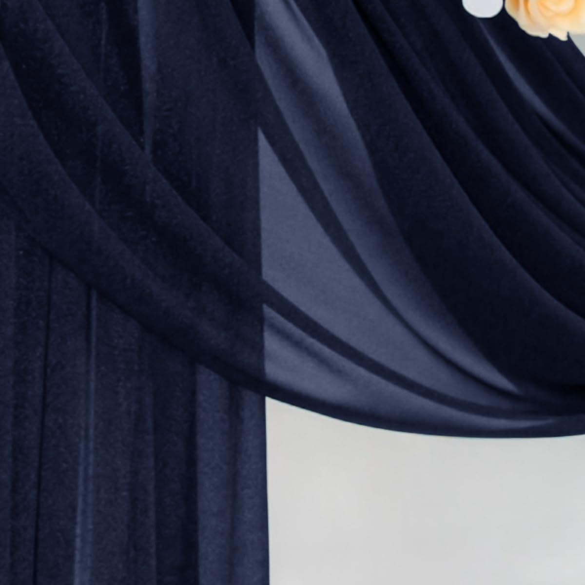 Navy Blue Wedding Arch Draping Fabric 2 Panels 29" x 20 FT Navy Wedding Drapes for Backdrop Sheer Curtain Drapes for Romantic Bridal Baby Shower Ceremony Birthday Party Fall Outdoor Events