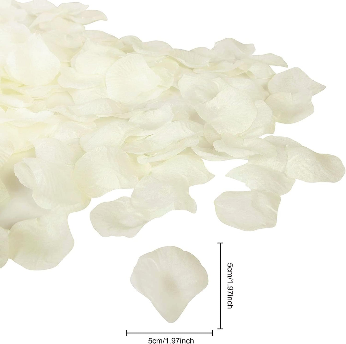 Ouddy Decor 5000 Pcs Rose Petals Artificial Flower for Valentine's Wedding Decor Romantic Night Event Anniversary Shower Engagement Party Home Decorations, Ivory