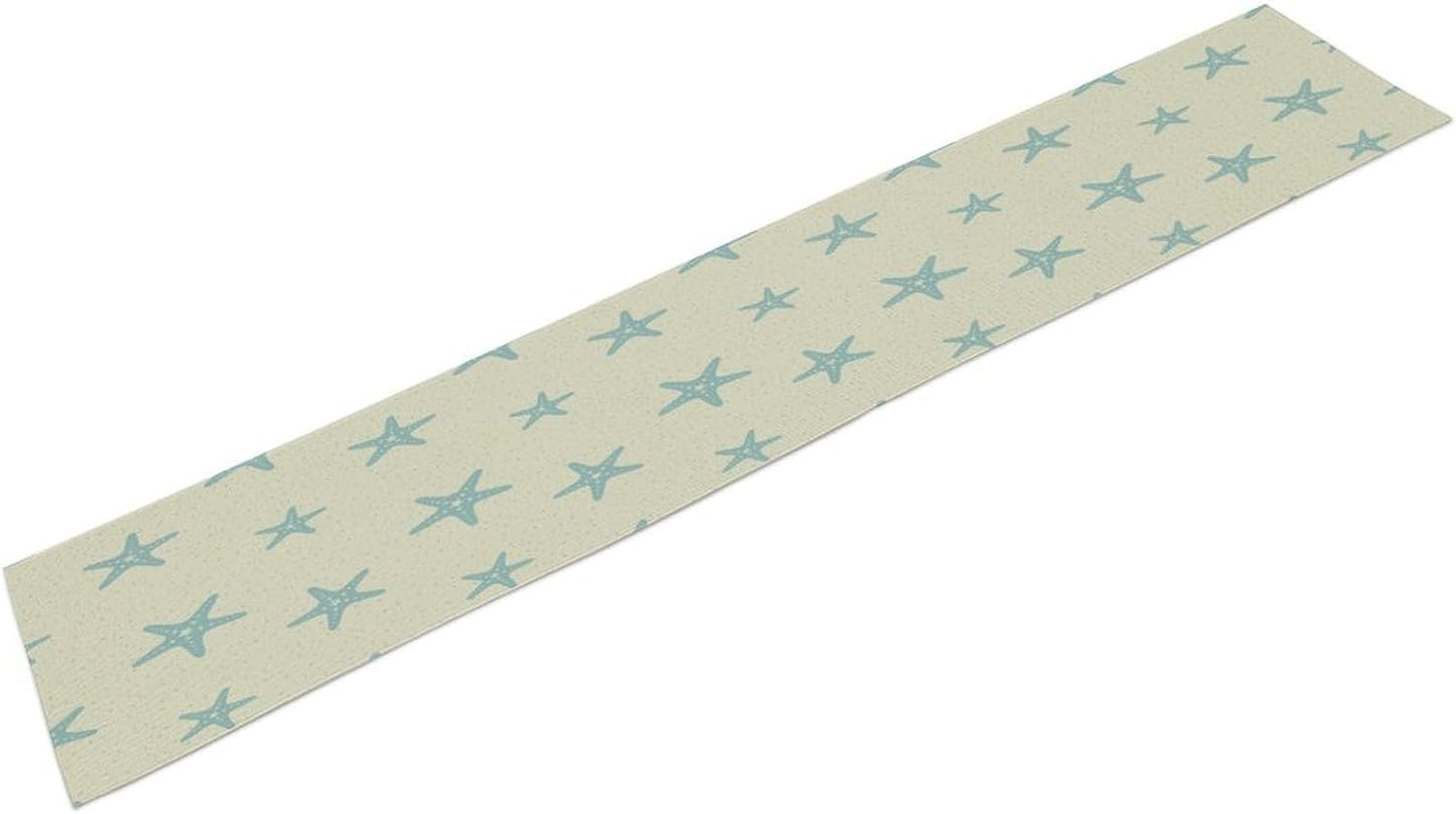 Sea Turtle Table Runner Marine Life Starfish Nautical Blue Green Ocean Theme Kitchen Table Decorations for Indoor Outdoor Home Party Decorations 13 * 70 Inch