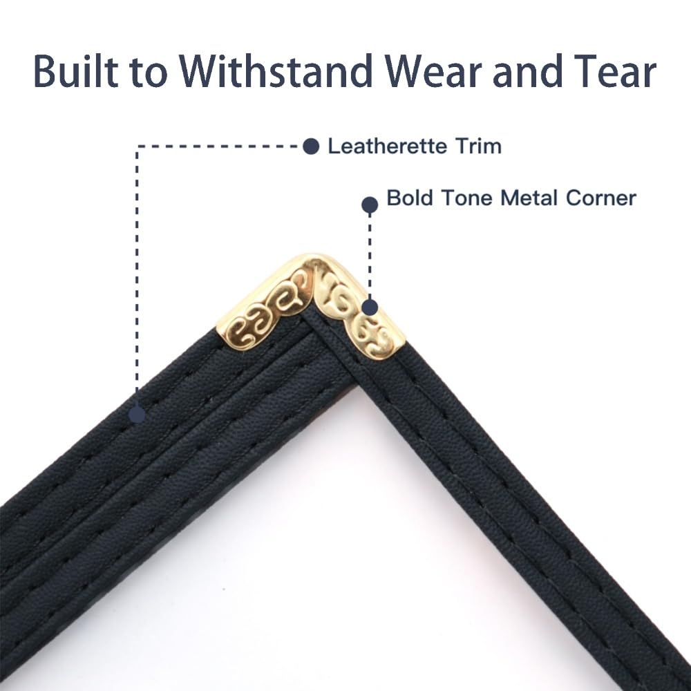 Goodsmart Restaurant Menu Covers – 25 Pack Black 2-View, Top-Loading Menu Holders, Vinyl & Plastic Café Menu Covers, Clear Menu Sleeves, Fits 8.5" x 11", Leather-Style Design, Gold Corners