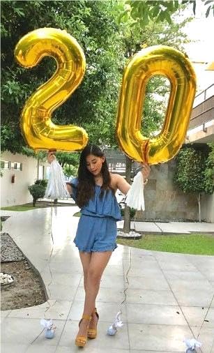 Gold 40 Inch 20 Number Balloons, 20 Decorations for 20 Birthday, 2026 Foil Giant Birthday Graduations Anniversary Party Balloon