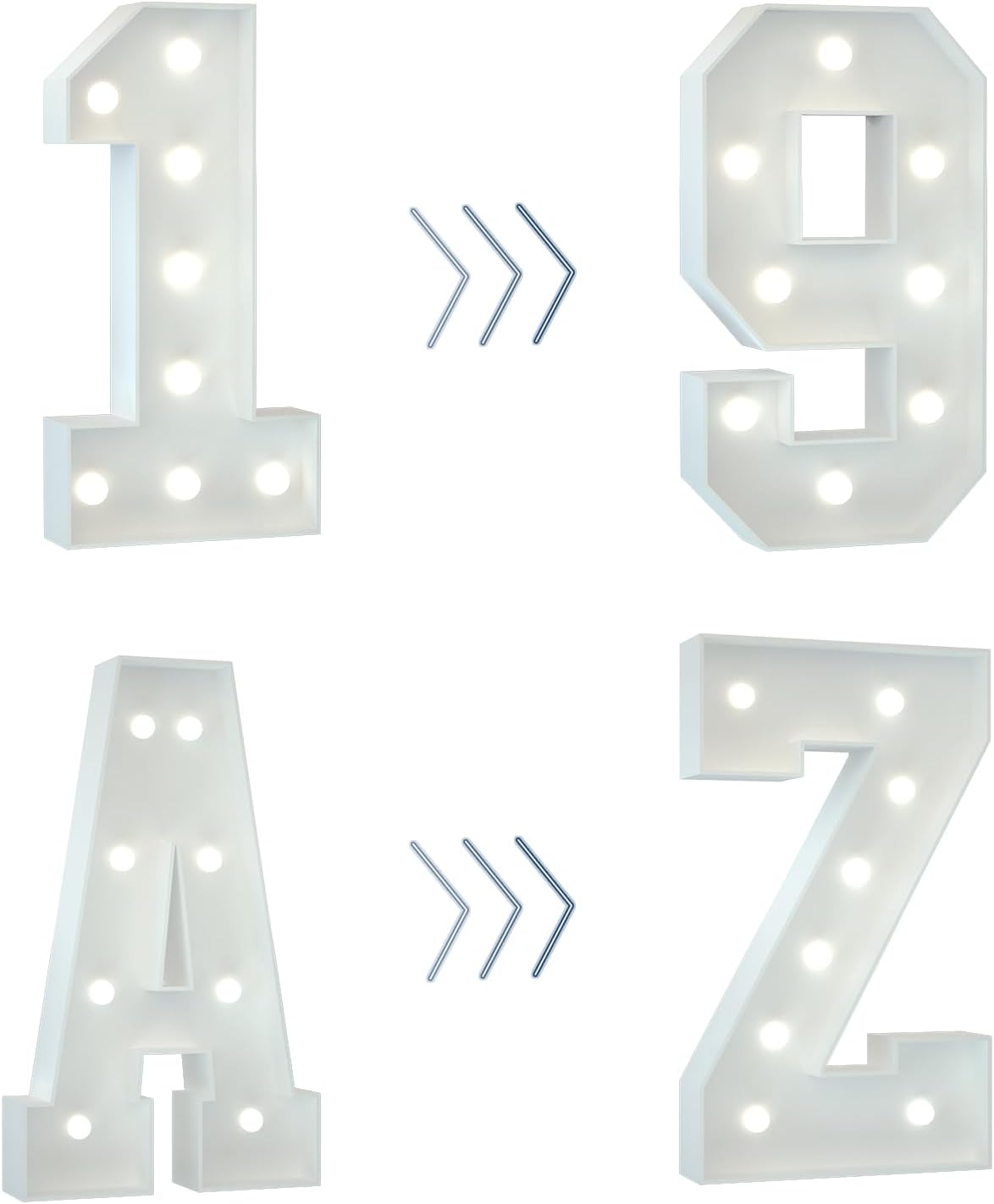 Marquee Numbers 3 Feet Tall Big Light Up Numbers Sweet 16 16th Happy Birthday Decorations Girl Boy White Anniversary Party Decor Large Cardboard Prop Backdrop Sign 16