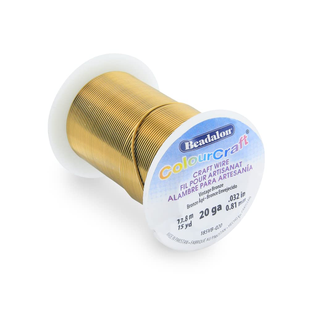 Beadalon ColourCraft Wire, 20 Gauge, Vintage Bronze Color, 15 yd Spool