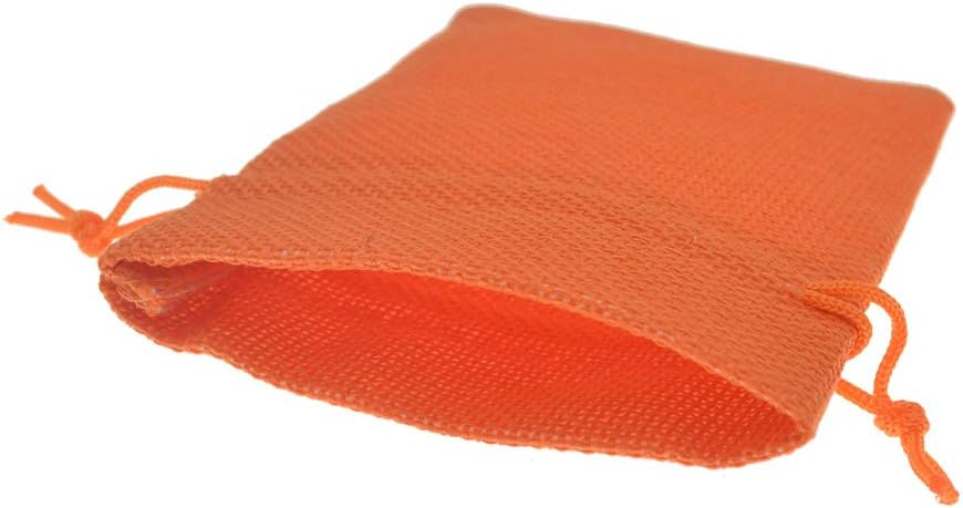 20Pcs Orange Burlap Gift Bags with Drawstring, 5.9 x 7.5 Inch Linen Jewelry Gift Bags for Halloween Goody Christmas Wedding Favor and DIY Crafts