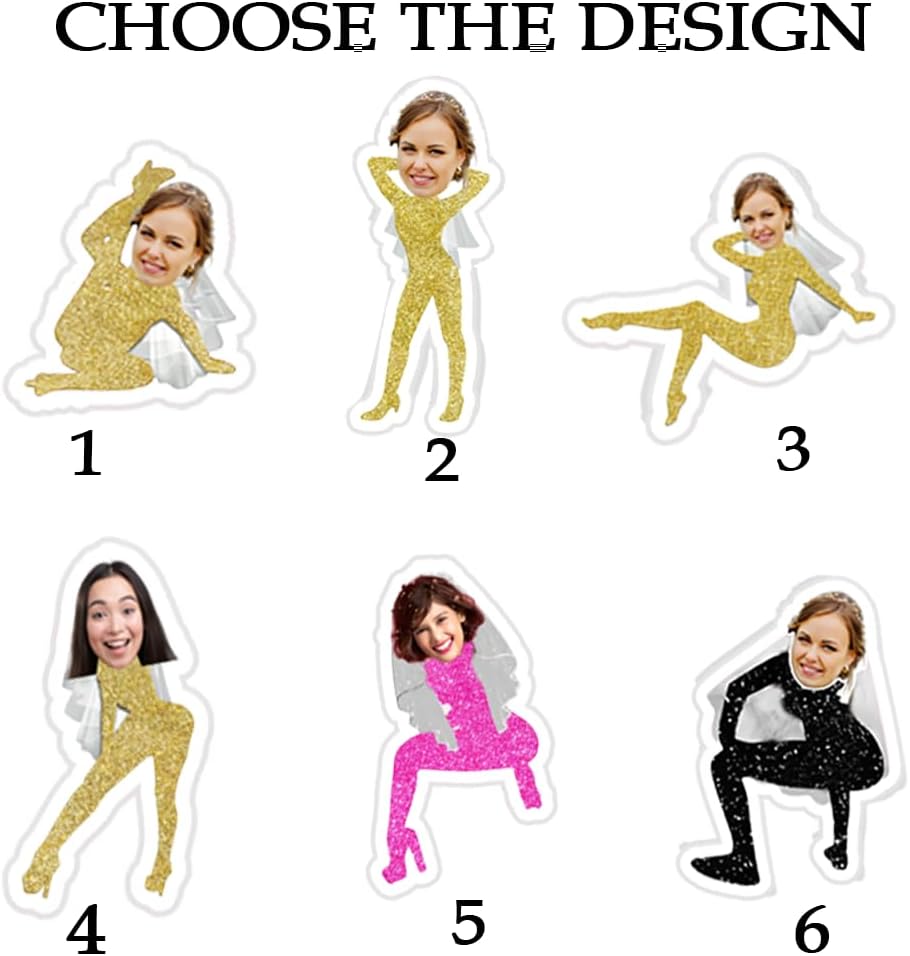 Personalized 50 pcs Double-Sided Wedding Stir Stick, Custom Bride Face Dancers Stir Stick, Acrylic Cocktail Stirrers, Wedding Drink Stirrers,Bridal Shower Gifts, Bachelorette Party Gifts