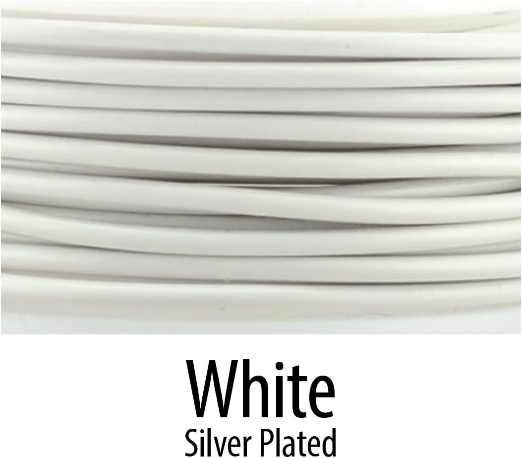 Artistic Wire, 28 Gauge Silver Plated Tarnish Resistant Colored Copper Craft Jewelry Wrapping Wire, Pearl Silver, 40 yd