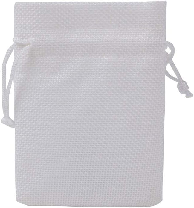 20pcs Burlap Bags with Drawstring, 5x7 Inch White Linen Gift Bags Bulk for Christmas Wedding Party Favors, Jewelry and Candy Pouches