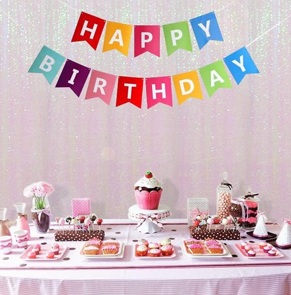 Poise3EHome 8FT x 8FT Iridescent Sequin Photography Backdrop Curtain for Party Decoration, Iridescent