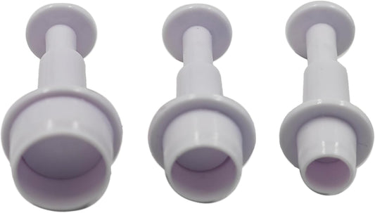 pson 3Pcs Plunger Cookie Cutter Set, Mini Plastic Biscuit Molds for Cake Decorating, Baking, Fondant, and DIY Crafts(Round)