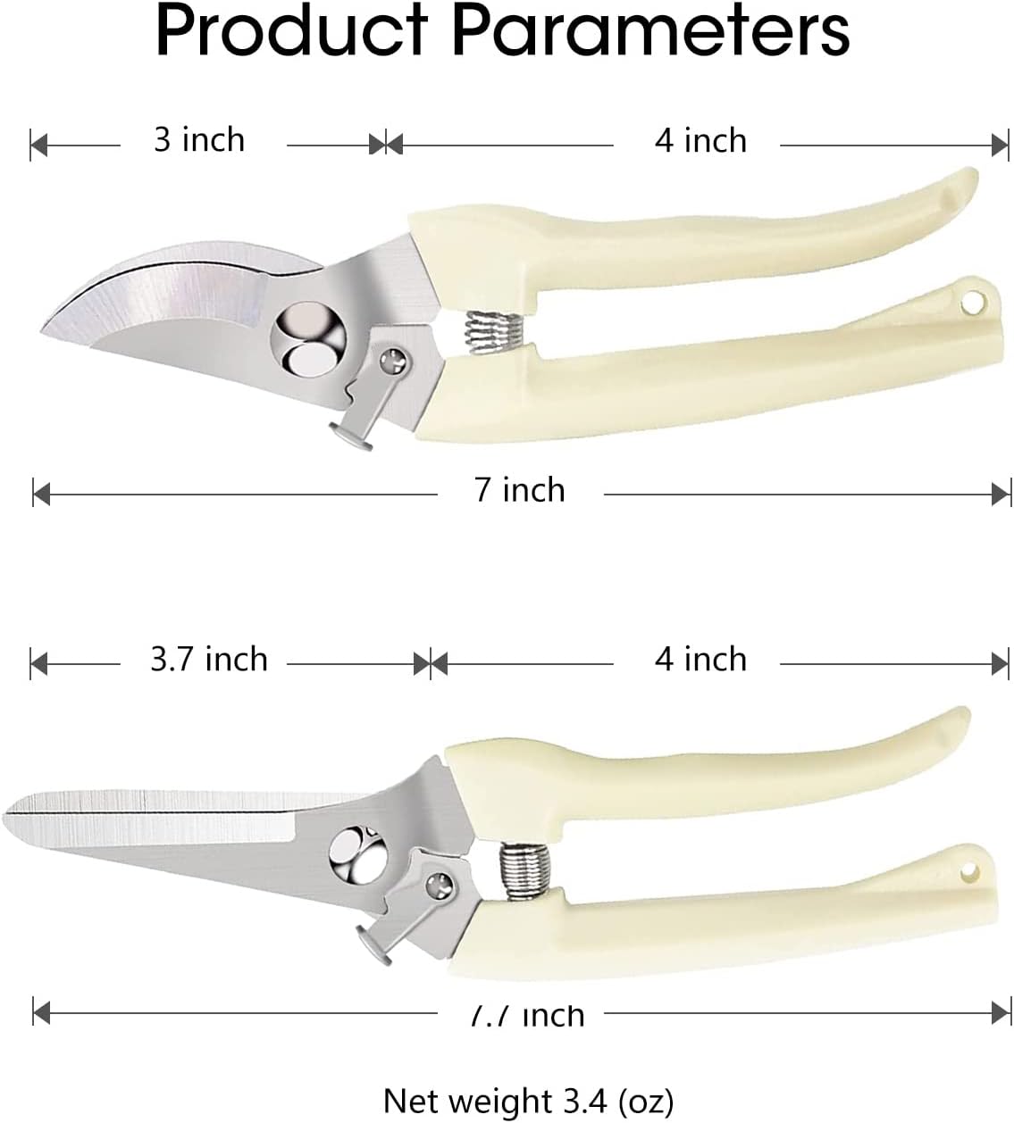 Leize Flower Scissors Set, 2 Pack Premium Thickened Stainless Steel Floral Shears, Strong Pruner for Flowers, Branches and Leaves, Upgrade