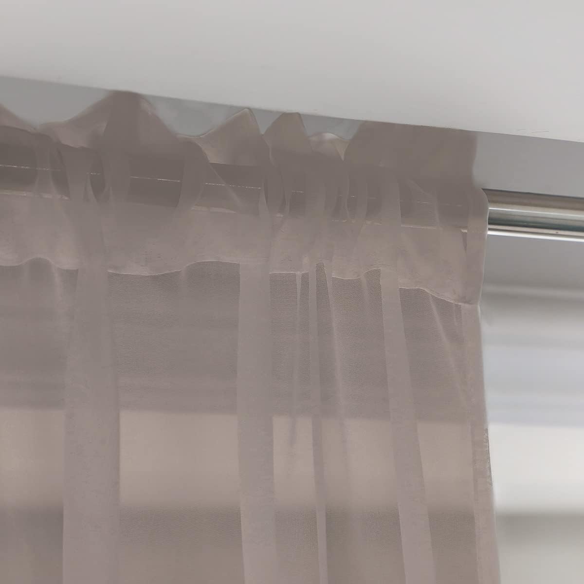 Window Light Grey Sheer Curtains 48 Inches Width 145 Inches Long 2 Panels Sheer Curtain Clear Curtains Basic Rod Pocket Panel for Home Living Room Bedroom Kids Room Yard Patio Parlor Sliding