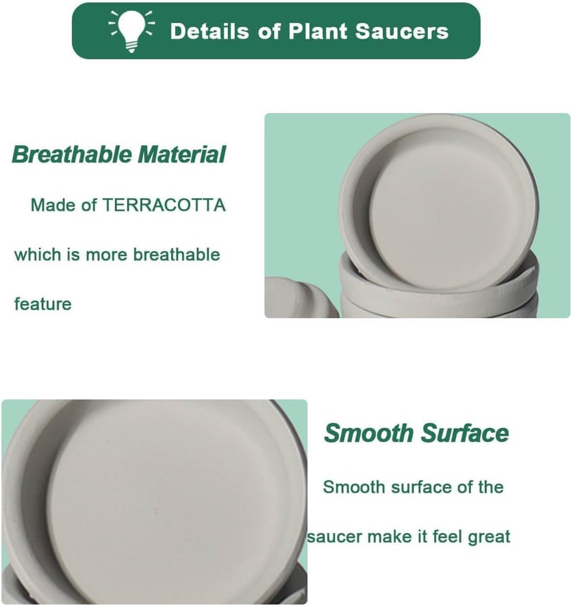 vensovo 2 Inch Grey Terracotta Plant Saucer Pots Tray - 12 pcs Mini Planter Saucers for Indoor & Outdoor Plants, Small Clay Trays Perfect for 1 Inch 1.5Inch Flower Pot