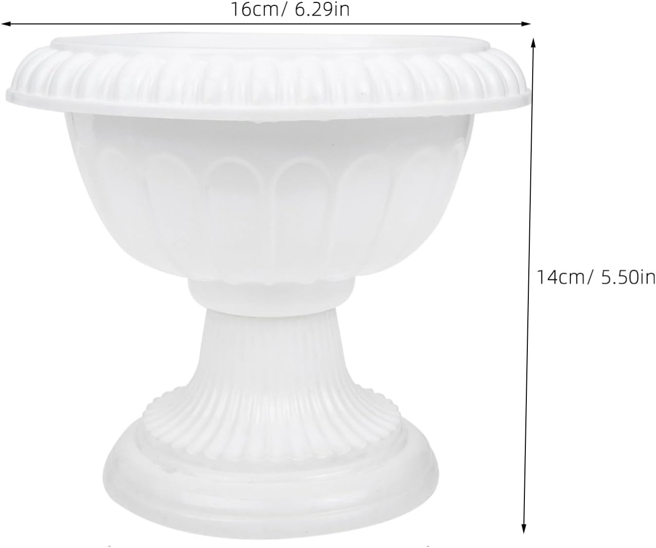 4pcs Mini Roman Style Flower Pots, Plastic Wedding Flower Containers, Decorative Pedestal Planters for Home, White, 6.29 x 6.29 x 5.51 Inch
