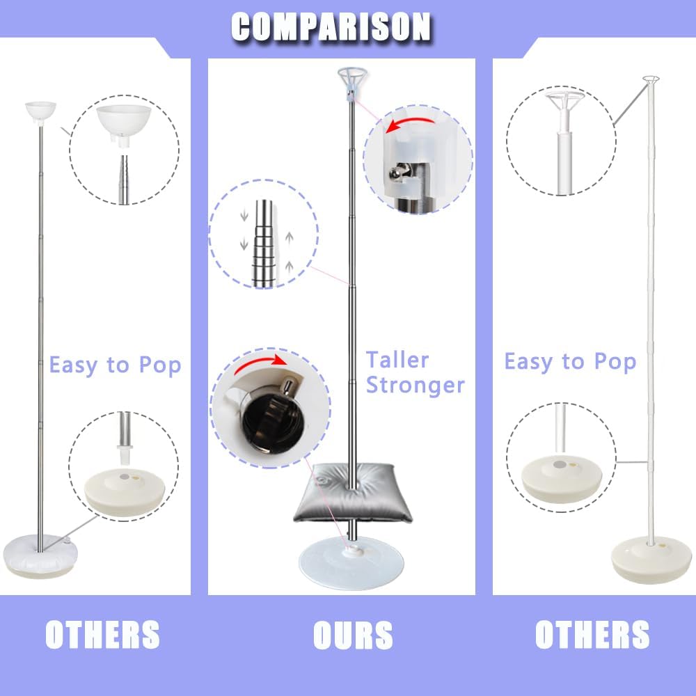 Balloon Columns Stand Set of 4, 7 Feet Telescoping Ballon Arches Stands with Bases for Floor, Height Adjustable Metal Ballon Tower Pillar Kits for Graduation, Birthday, Christmas