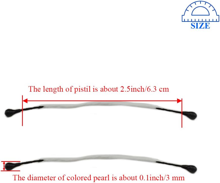 HAHIYO 700 Pcs 3mm Black Pearl Double Head Artificial Flower Pistil with Pearlized Floral Stamen for Flower Making & Decoration