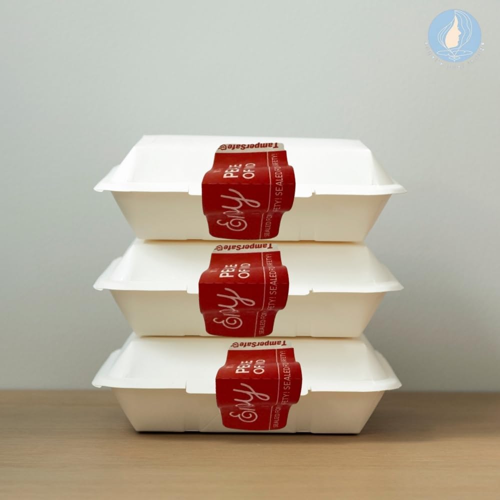 Angel's Peel Lounge Tamper Proof Stickers Roll — Tamper Evident Stickers for Takeout Containers, Drink Lids, Delivery Bags, Writable Self Adhesive Seal Tape Labels for Security - 1x3in 250-COUNTS, RED