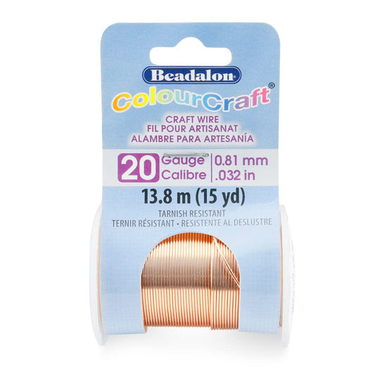 Beadalon ColourCraft Wire, 20 Gauge, Copper Color, 15 yd Spool