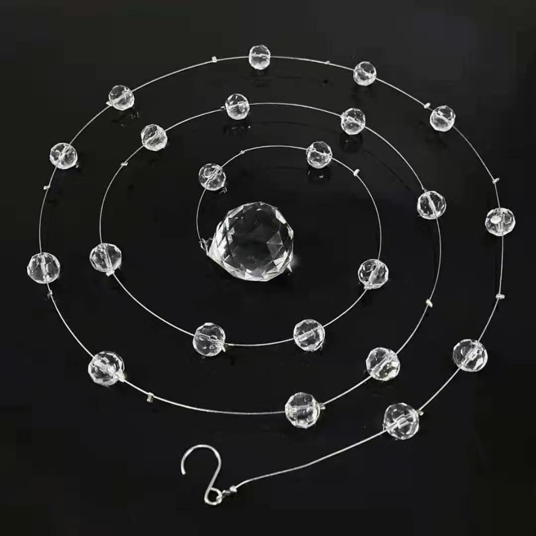 Boloban Clear Crystal Beads String Wedding Arch Decorations centerpieces Beads Garland Strands Curtain Chandelier Christmas Tree Ornaments Door String Hanging Beaded Drapes Accessories(6.5 Feet 5pcs)