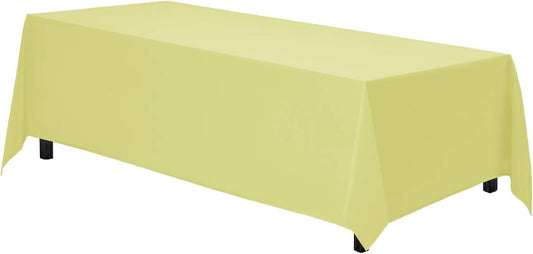 Gee Di Moda Rectangle Tablecloth - 90 x 132 Inch Yellow Table Cloth for 6 Foot Table with Floor-Length Drop - Heavy Duty Washable Fabric - 6 Ft Buffet Table, Holiday Party, Wedding & Baby Shower