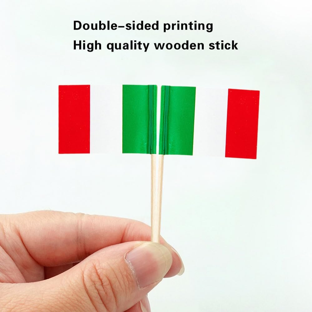 mflagperft Italy Flag Italian Flag, Small Mini Italy Toothpick Flags for Food, Cupcakes, Cocktails, Appetizers, Bar Party Decorations