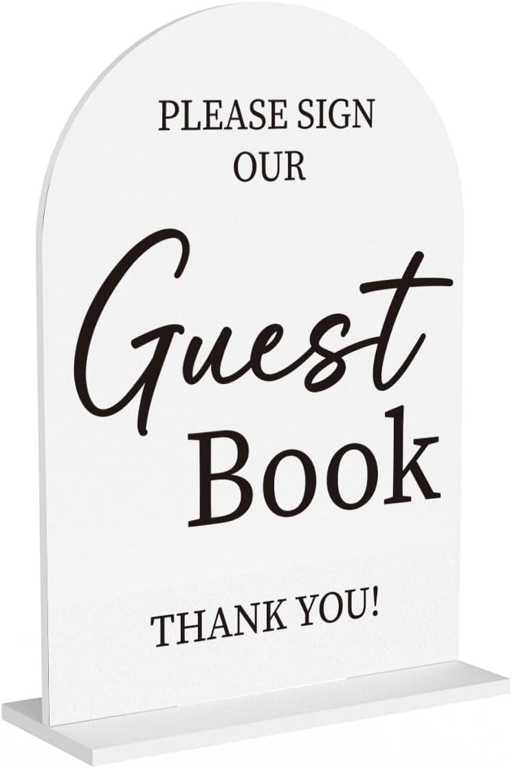 Wedding Guest Book Sign, Photo Guest Book Sign Desk Decor, Wedding Engagement Bridal Shower Reception Party Table Desk Acrylic Decor
