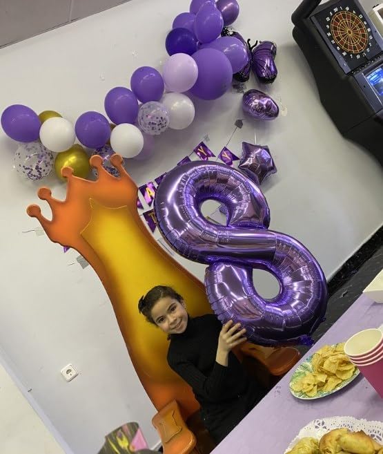 Purple Number 8 Balloon - 40 Inch, Birthday Party Decorations, Anniversary & Graduation Supplies
