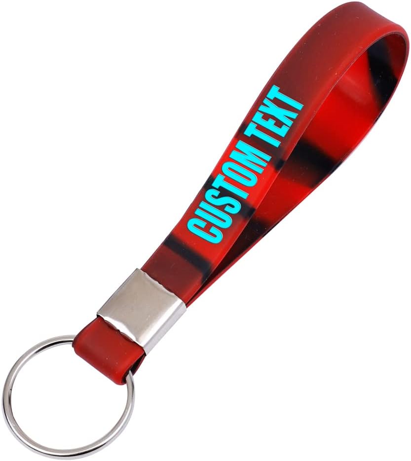50 Custom Keychains Silicone Personalized Keyrings Customized Bulk for Events, Awareness, Motivation Customizable
