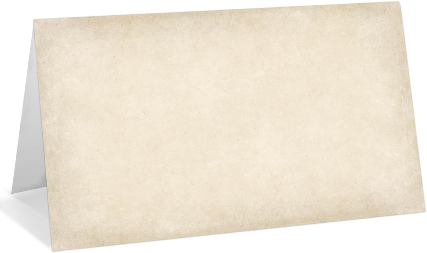 25 Pack Vintage Brown Place Cards, Editable Name Cards for Table Setting, Tent Cards Food Label for Dinner Party, Bridal Shower, Wedding, Baby Shower and Events -T34