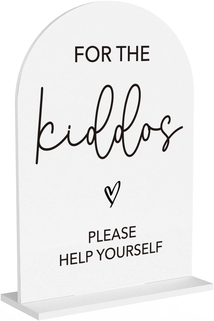 For The Kiddos Wedding Sign Please Help Yourself Sign for Wedding Engagement Ceremony Reception wedding Kiddos Acrylic sign for Table Desk