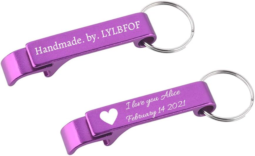 60pcs Personalized Bottle Opener Keychain Custom Aluminum Beer Bottle Opener Engraved Any Text/Logo Wedding Favors, Brewery, Bar, Anniversaries, Party, Restaurant, Property Agent, Guests, Graduation