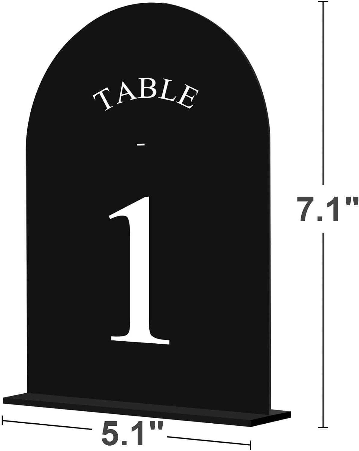 JOYIT Arch Wedding Table Numbers 1-10 with Stands – Double-Sided Printed 5" X 7" Acrylic Signs with Black Background and White Text, Perfect for Wedding Receptions, Parties, Anniversaries, and Events