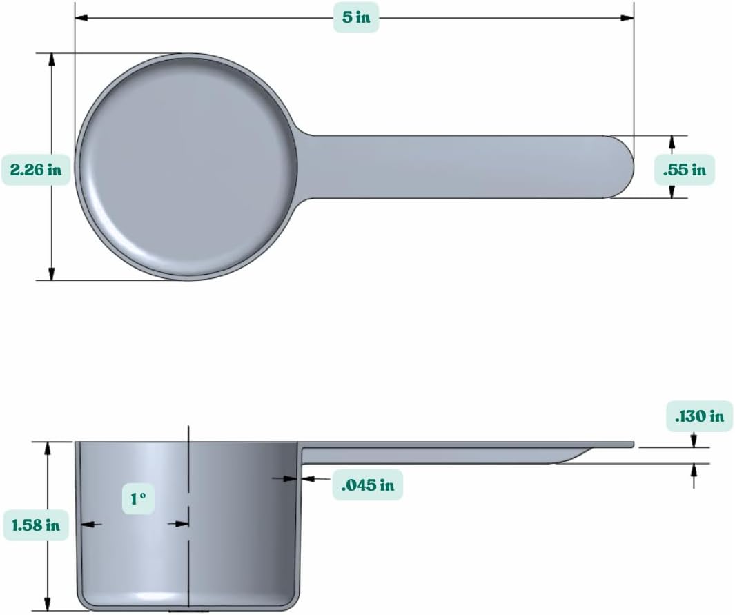 3/8 Cup (3 Oz. | 6 Tablespoon | 90 mL) Long Handle Scoop for Measuring Coffee, Pet Food, Grains, Protein, Spices and Other Dry Goods (Pack of 25)