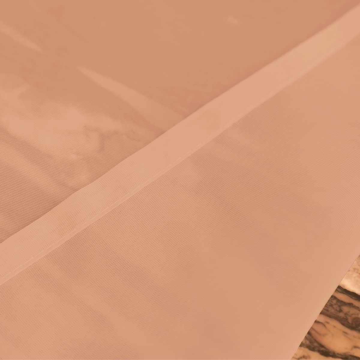 Window Brown Sheer Curtains 108 Inches Long 2 Panels Sheer Curtain Basic Rod Pocket Panel for Bedroom Children Living Room Yard Kitchen (Brown, 52" W x 108" L | 2 pcs)