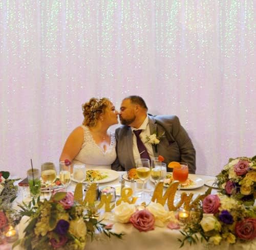 Poise3EHome Iridescent Sequin Backdrop,6FT x 8FT Sequin Photography Backdrop Curtain for Party Decoration, Iridescent