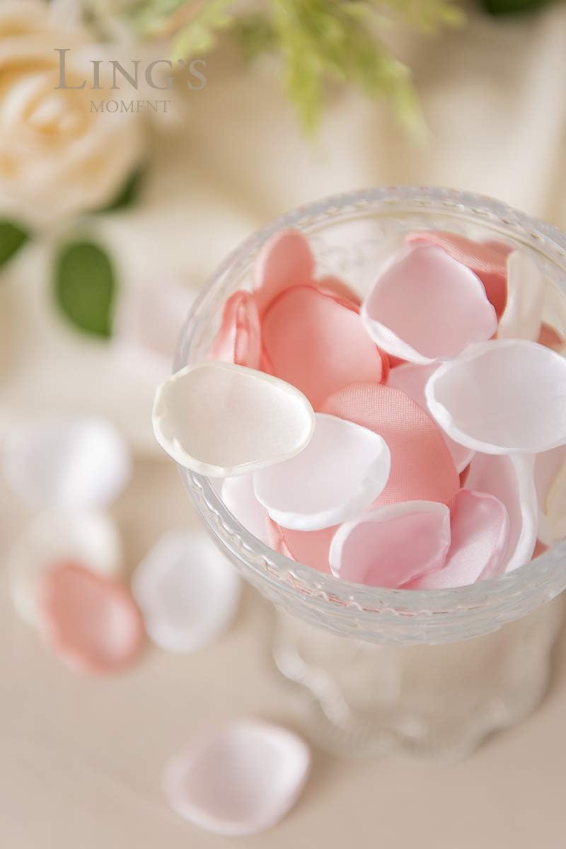 Ling's Moment Rose Petals, Silk Flower Petals for Wedding/Aisle/Flower Girl Baskets/Table Centerpiece Décor,etc.Pink Blush 200pcs