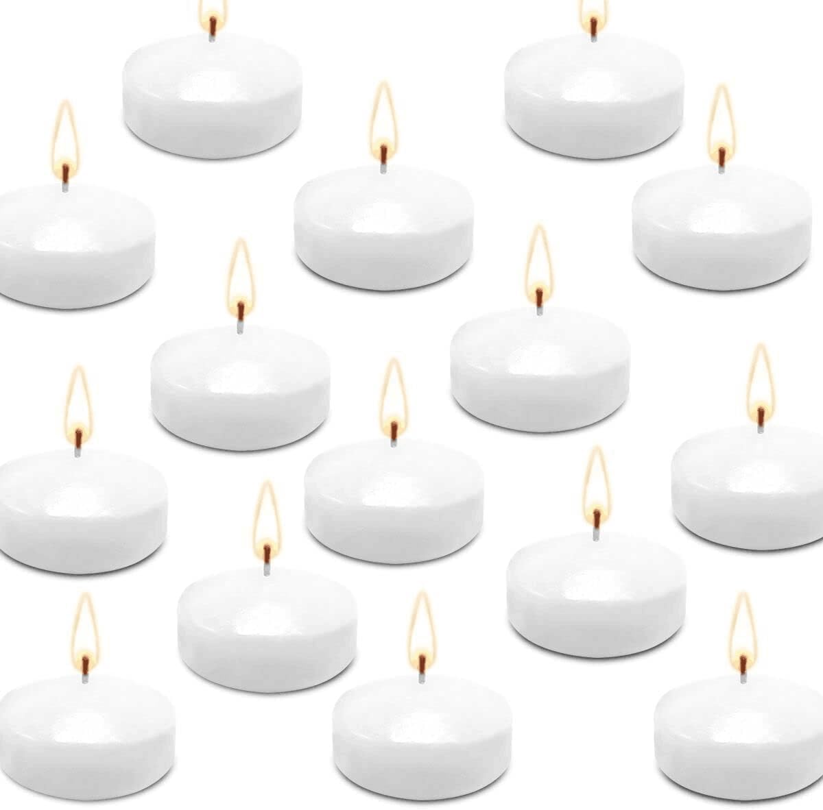 Floating Candles Set of 50, Unscented Dripless Wax Candles for Wedding, Pool Party, Home Decor Holiday & Dinner Centerpieces（2 Inch White）