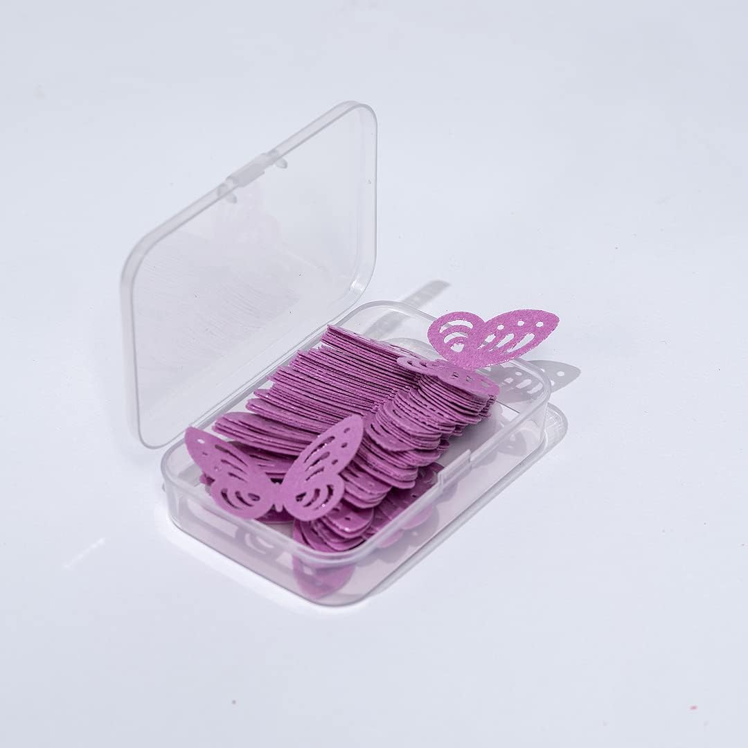 Purple Edible butterflies,Edible Flowers,Edible leaves, Wafer Paper Cake Cupcake Toppers for Decorating Rice Paper Flower Food Decorations for Baking Girl Birthday Party (Purple butterflies 60)